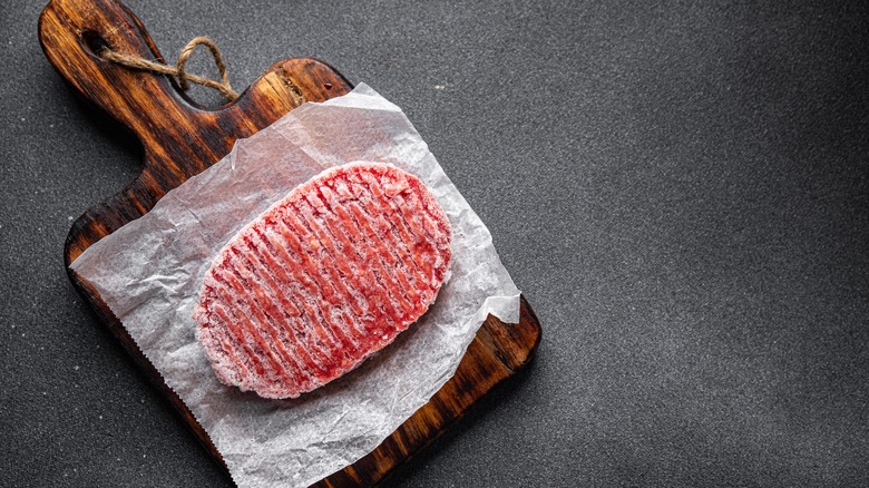 frozen meat cut in package