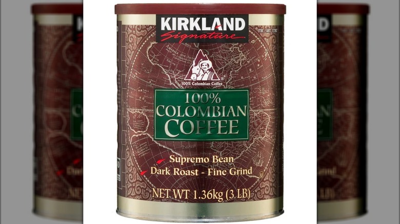 A can of Kirkland Signature coffee
