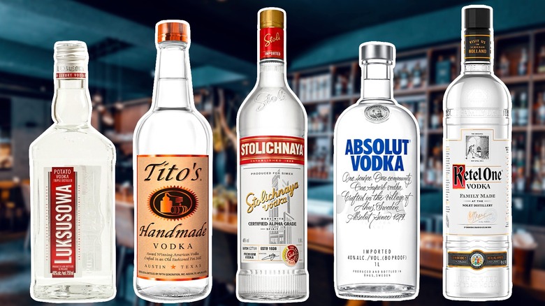 Various vodka bottles