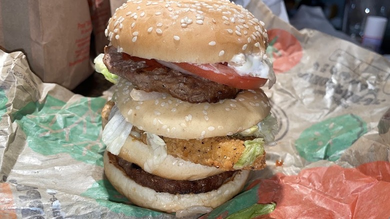 A Chicken Jr. is stuffed into a Double Whopper Jr.