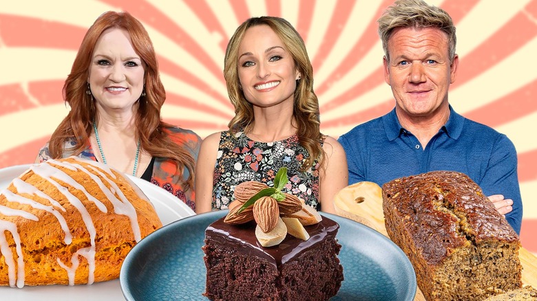 Composite photo showing celebrity chefs and favorite desserts