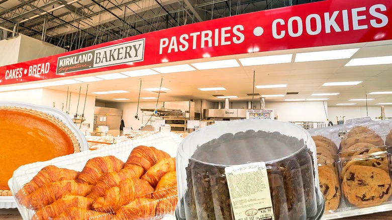 Costco bakery department with a variety of packaged baked goods