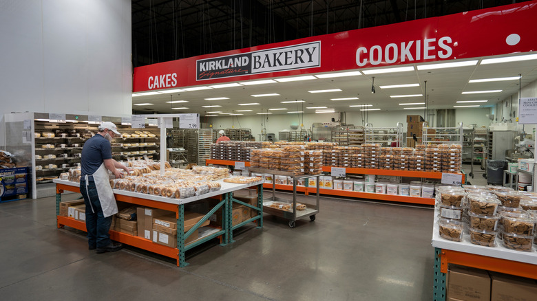 Costco bakery section with employee