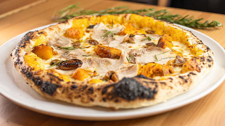 California style pizza with squash