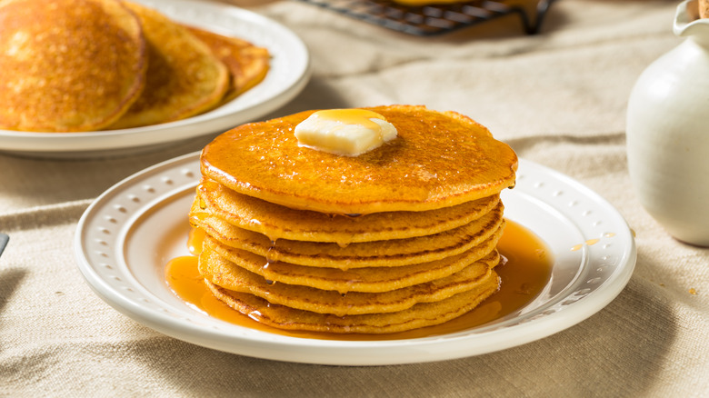 Homemade cornbread pancakes