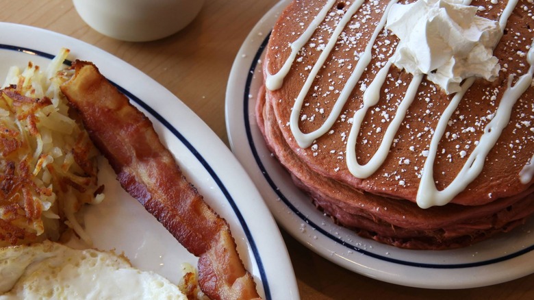 Red Velvet pancakes at IHOP