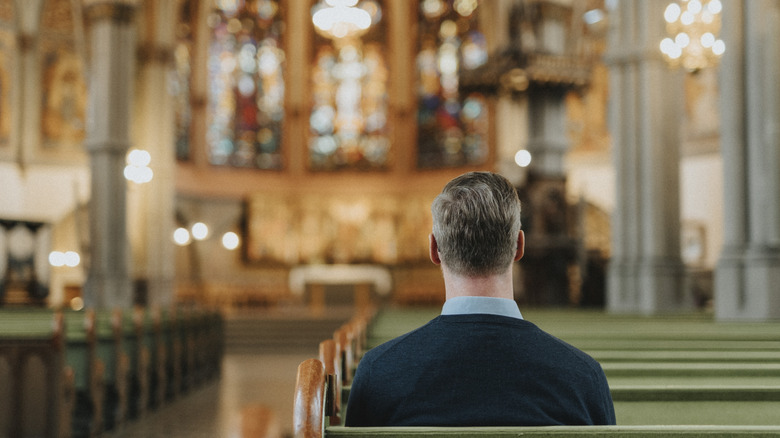 Man sitting in a church