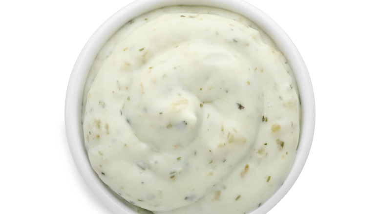 A bowl of tartar sauce