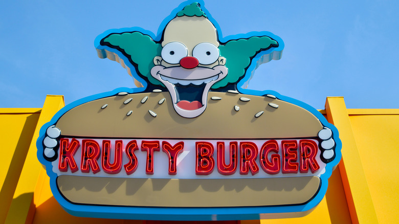 A Krusty Burger storefront