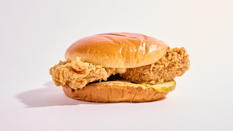 KFC chicken sandwich on table