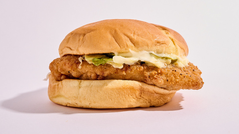 A Sonic chicken sandwich on table