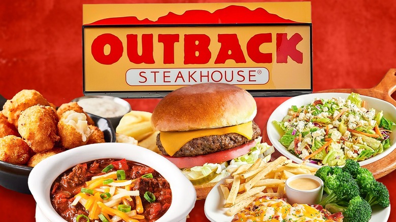 Outback Steakhouse logo with food