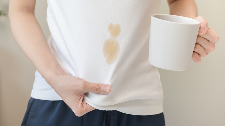 Tea spilled on shirt