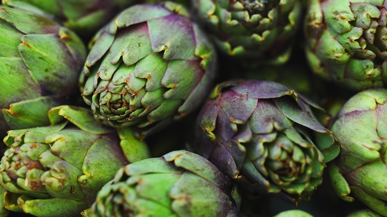 Pile of artichokes