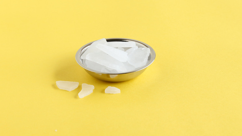 Bowl of edible camphor