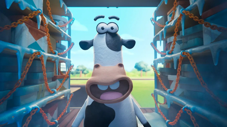 Shot of animated cow in Chick-fil-A short film.