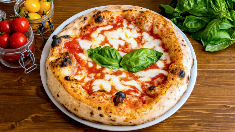 Margherita pizza on a plate