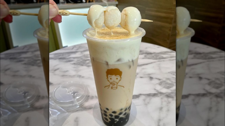 Mochi Soy Milk Tea with boba from Yokee in San Francisco