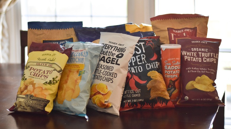 Trader Joe's chips on table