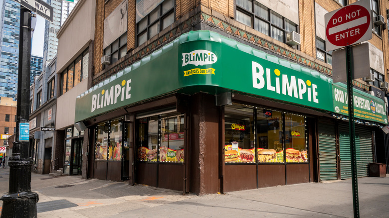 Exterior shot of Blimpie storefront