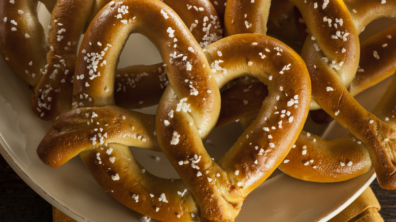 Close-up of soft pretzel