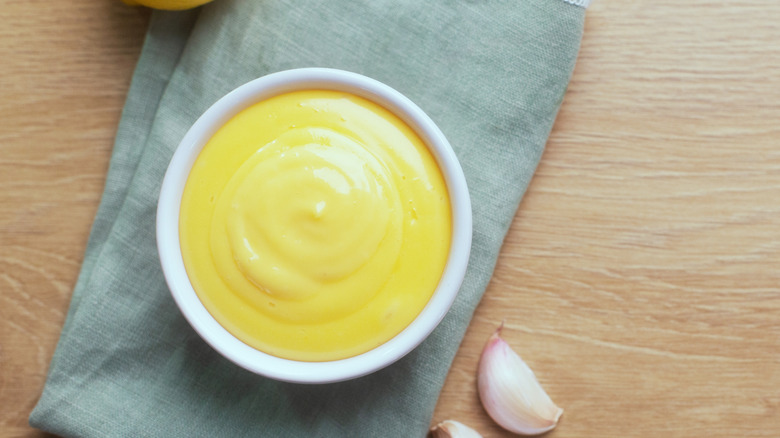 A ramekin of homemade aioli