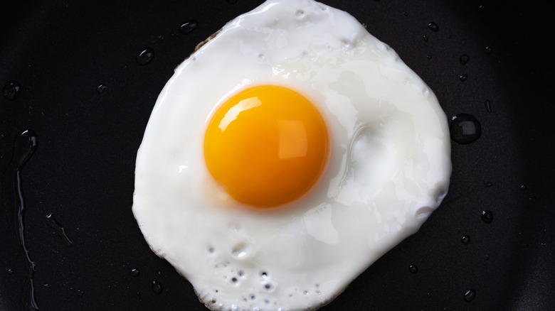 Fried egg in a frying pan