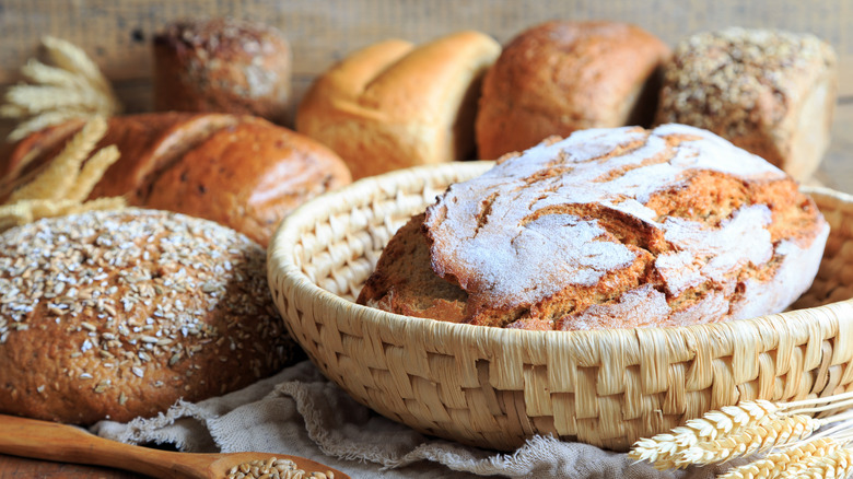 Selection of rustic breads