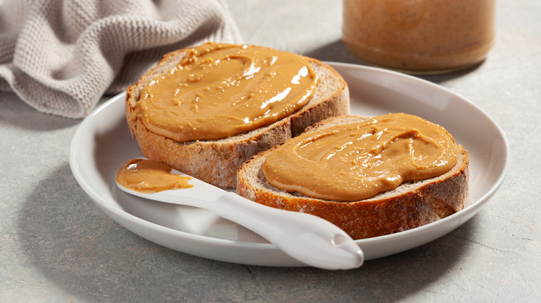 nut butter on toasted bread