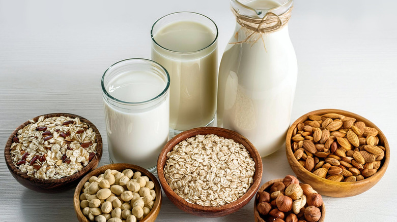 various nuts and nut milks