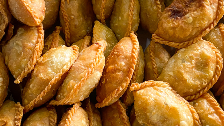 A cluster of savory baked rolls