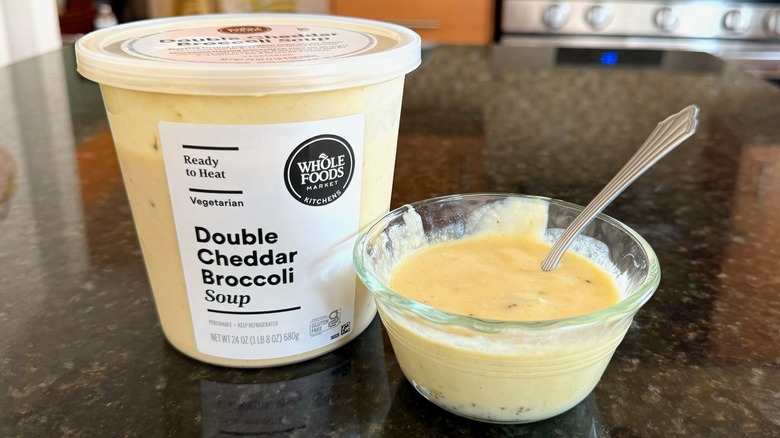 Double cheddar broccoli soup