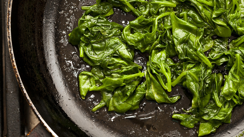 Sautéed wilted spinach