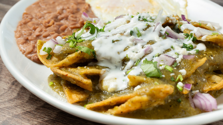 Chilaquiles with green sauce