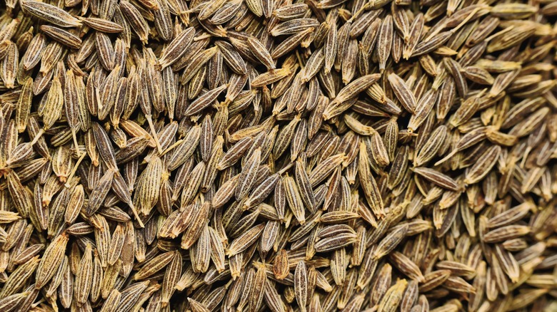 Cumin seed texture shot