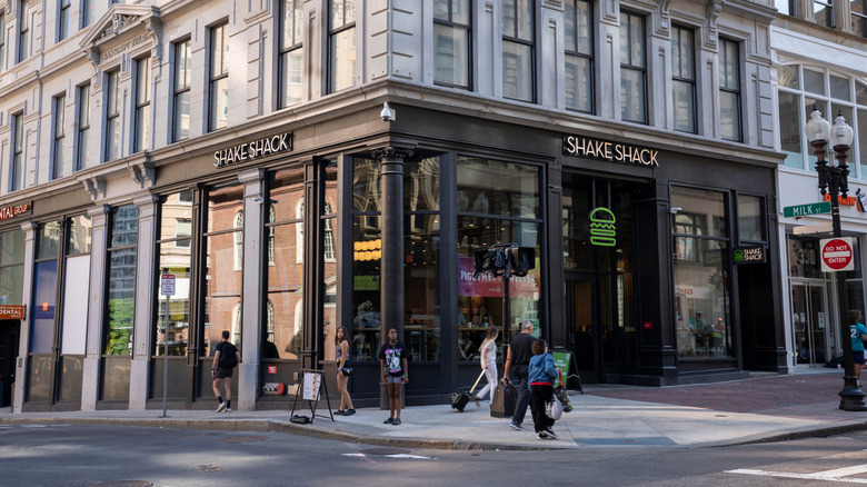 The exterior of a Shake Shack