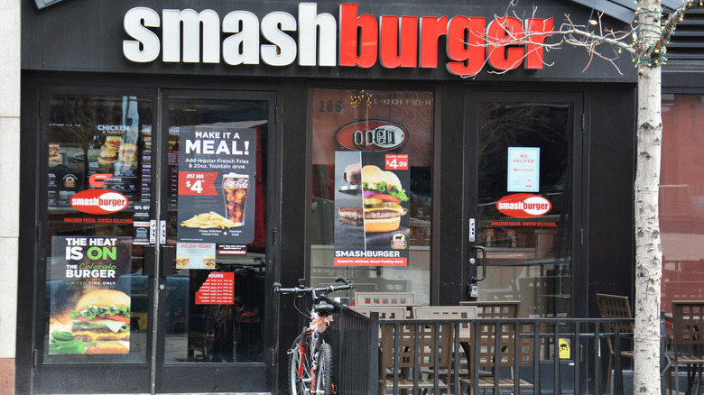 The entrance to a Smashburger restaurant