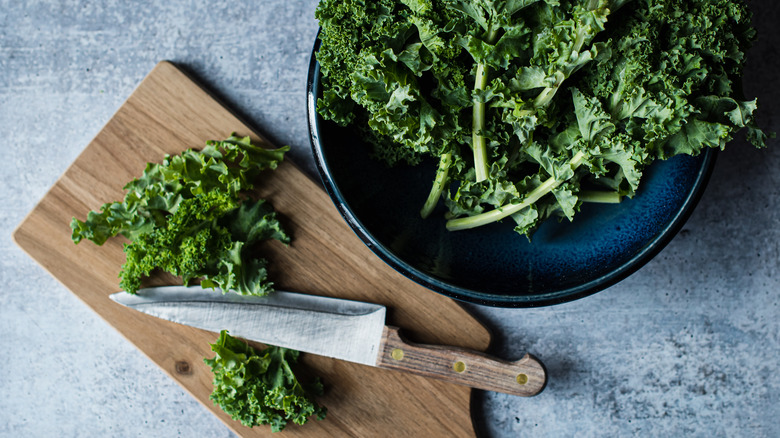 chpped chervil on a cutting board