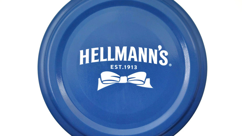 Overhead shot of Hellmann's cap with ribbon logo