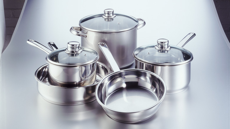 Stainless steel pots and pans