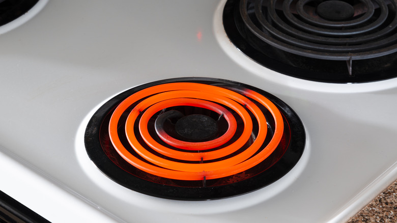 red hot electric stove burner