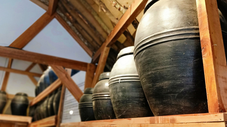 Traditional Korean earthenware pots