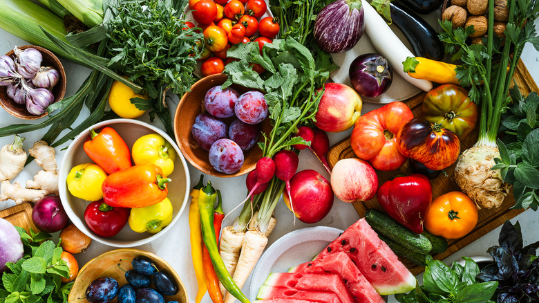 Variety of summer ingredients