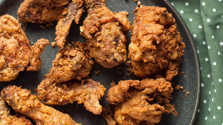 plate of fried chicken pieces