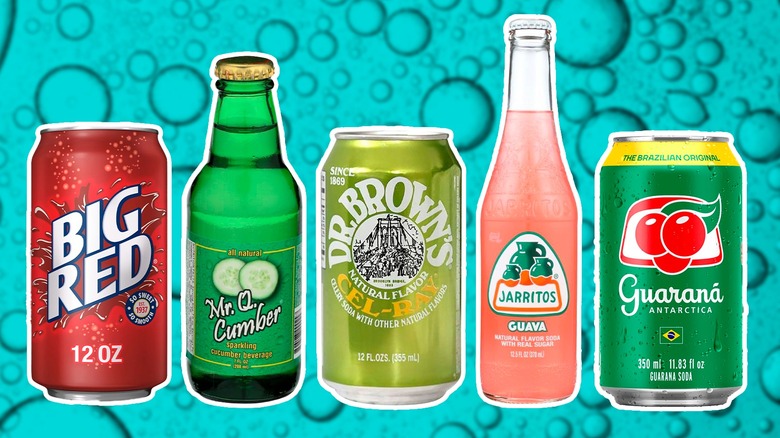 assorted cans of soda