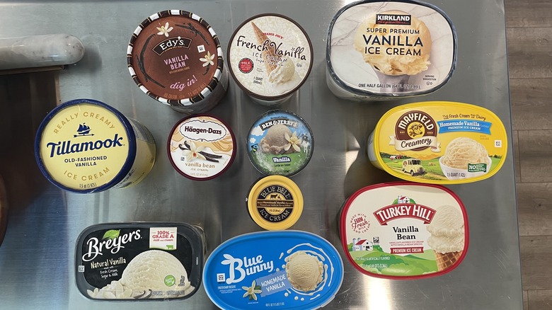 assortment of vanilla ice cream