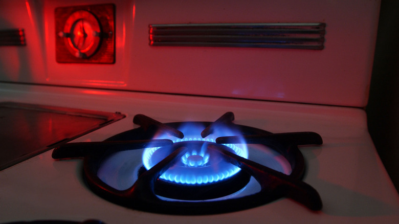 flame on a gas burner