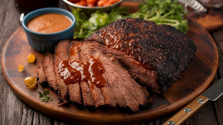 Brisket with barbecue sauce