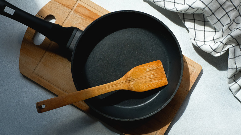 Cast iron skillet and board