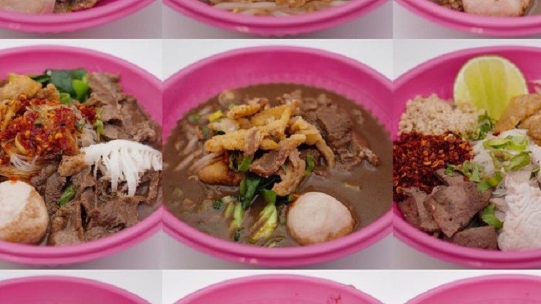 Collage of noodle soups